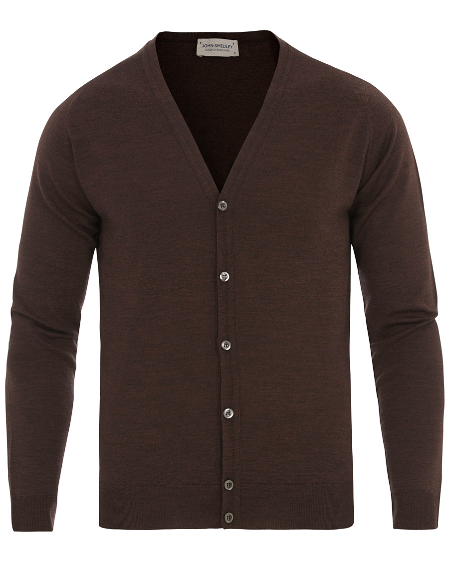 Hombres | Jerséis y prendas de punto | John Smedley | Petworth Merino Cardigan Chestnut