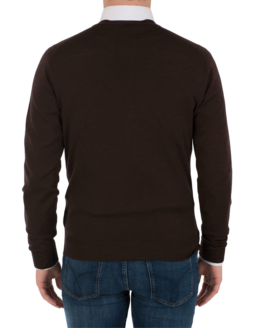 Hombres | Jerséis y prendas de punto | John Smedley | Petworth Merino Cardigan Chestnut