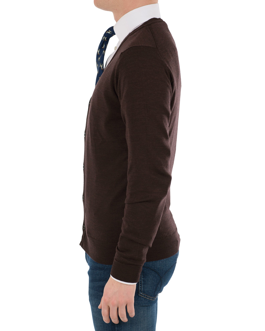 Hombres | Jerséis y prendas de punto | John Smedley | Petworth Merino Cardigan Chestnut