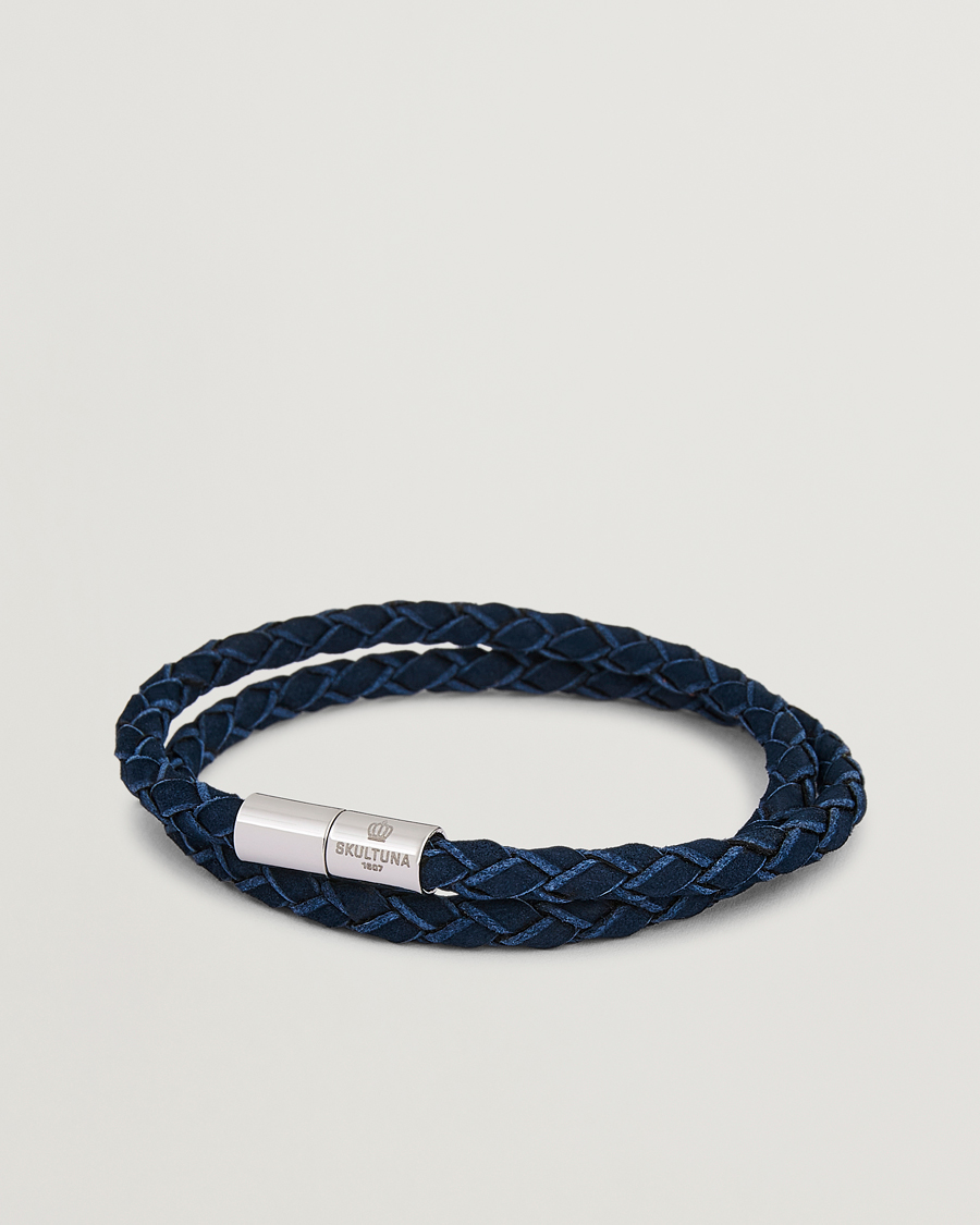 Hombres | Joyas | Skultuna | The Suede Bracelet Blue