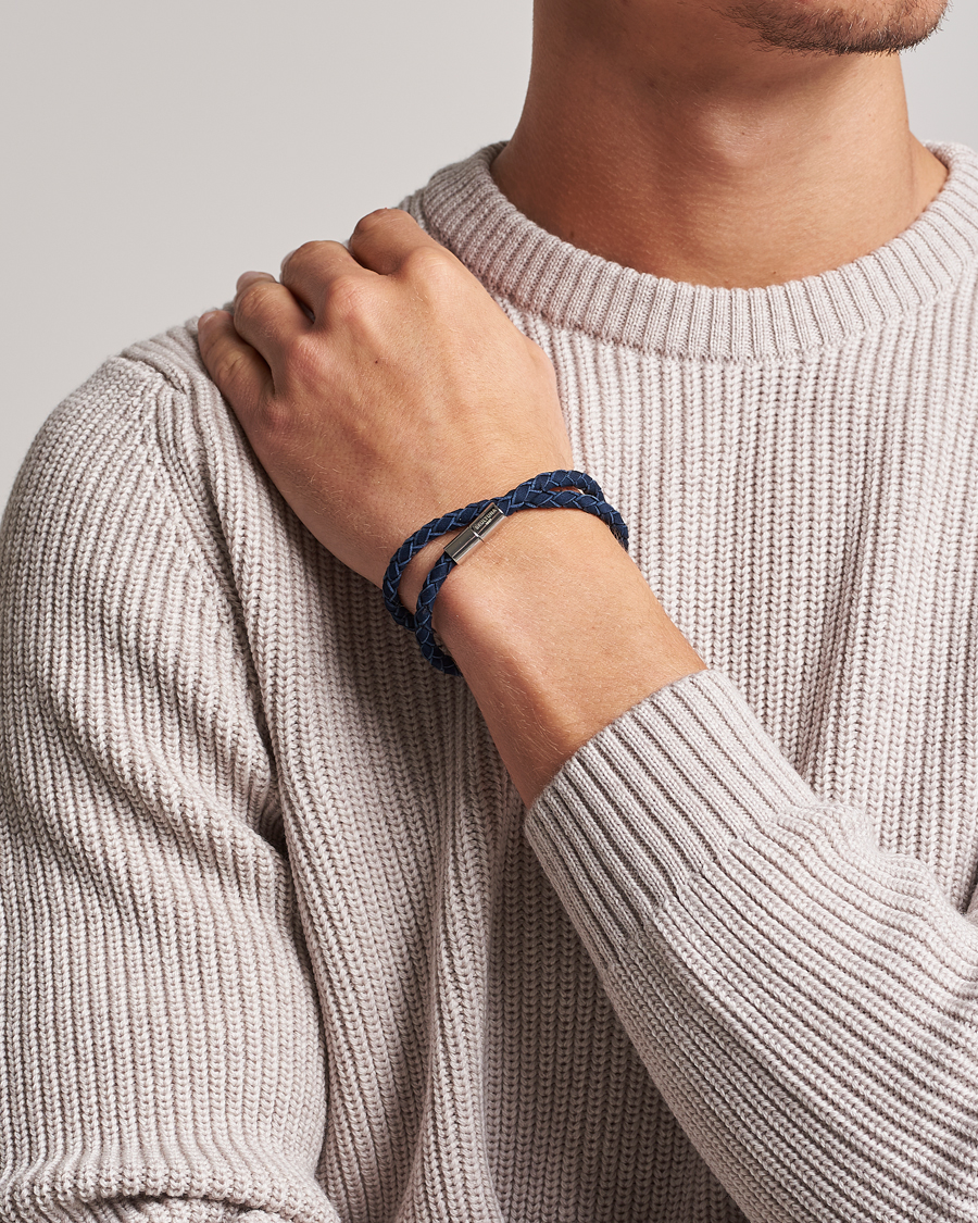 Hombres | Joyas | Skultuna | The Suede Bracelet Blue