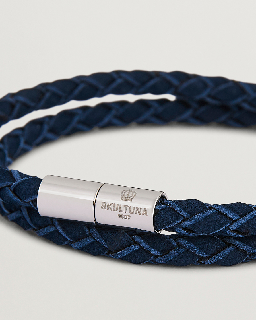 Hombres | Joyas | Skultuna | The Suede Bracelet Blue