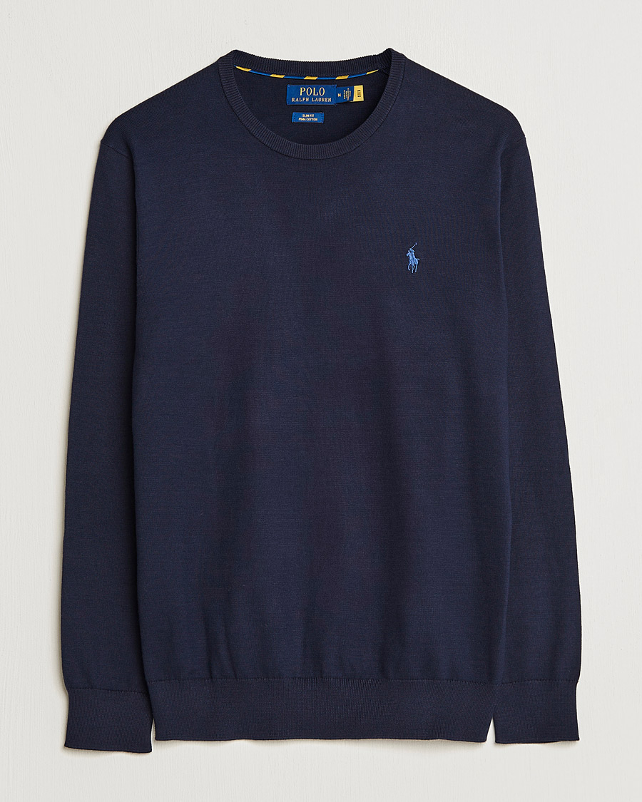 Hombres | Jerséis y prendas de punto | Polo Ralph Lauren | Pima Cotton Crew Neck Pullover Hunter Navy