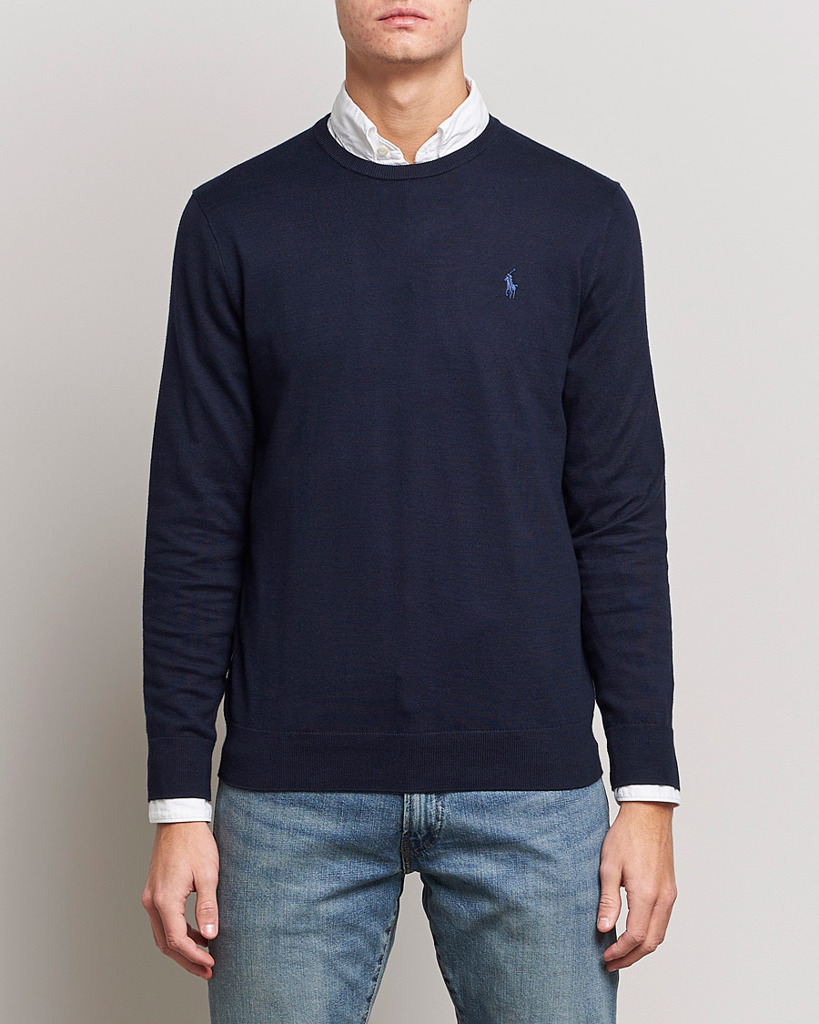 Hombres | Jerséis y prendas de punto | Polo Ralph Lauren | Pima Cotton Crew Neck Pullover Hunter Navy