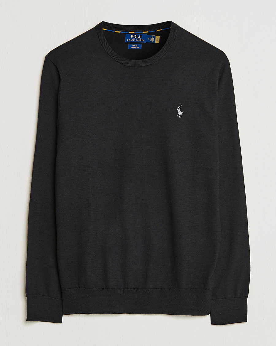 Hombres | Jerséis y prendas de punto | Polo Ralph Lauren | Pima Cotton Crew Neck Pullover Polo Black
