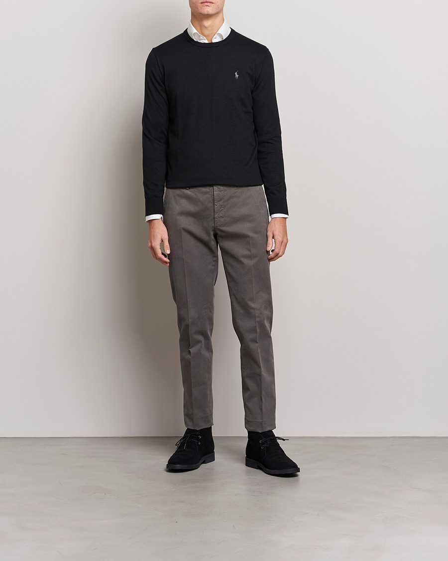 Hombres | Jerséis y prendas de punto | Polo Ralph Lauren | Pima Cotton Crew Neck Pullover Polo Black