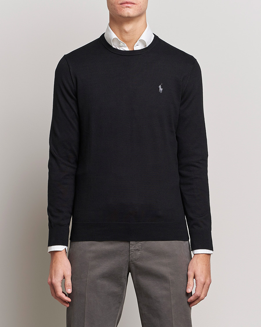 Hombres | Jerséis y prendas de punto | Polo Ralph Lauren | Pima Cotton Crew Neck Pullover Polo Black