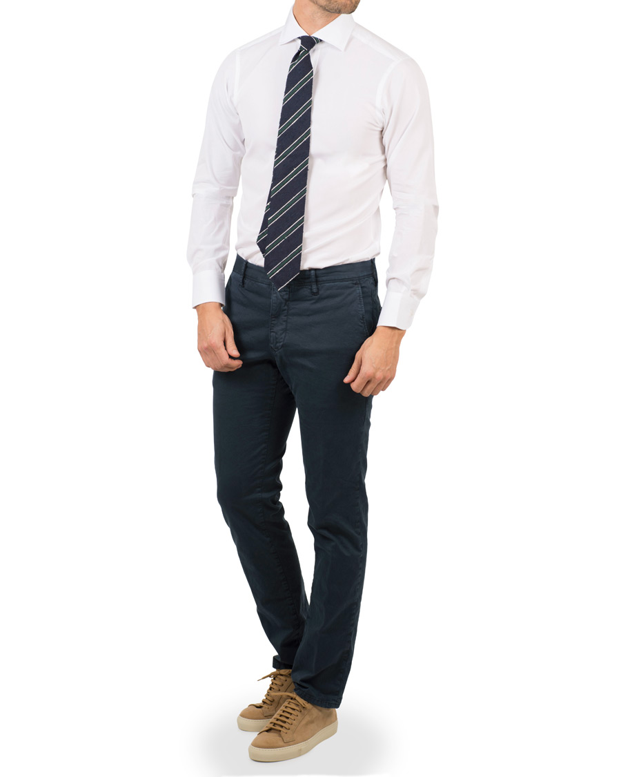 Hombres | Camisas | Drake's | Slim Fit Poplin Shirt White