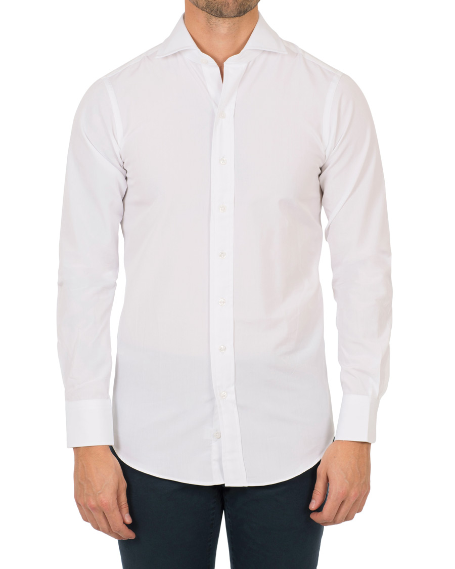 Hombres | Camisas | Drake's | Slim Fit Poplin Shirt White