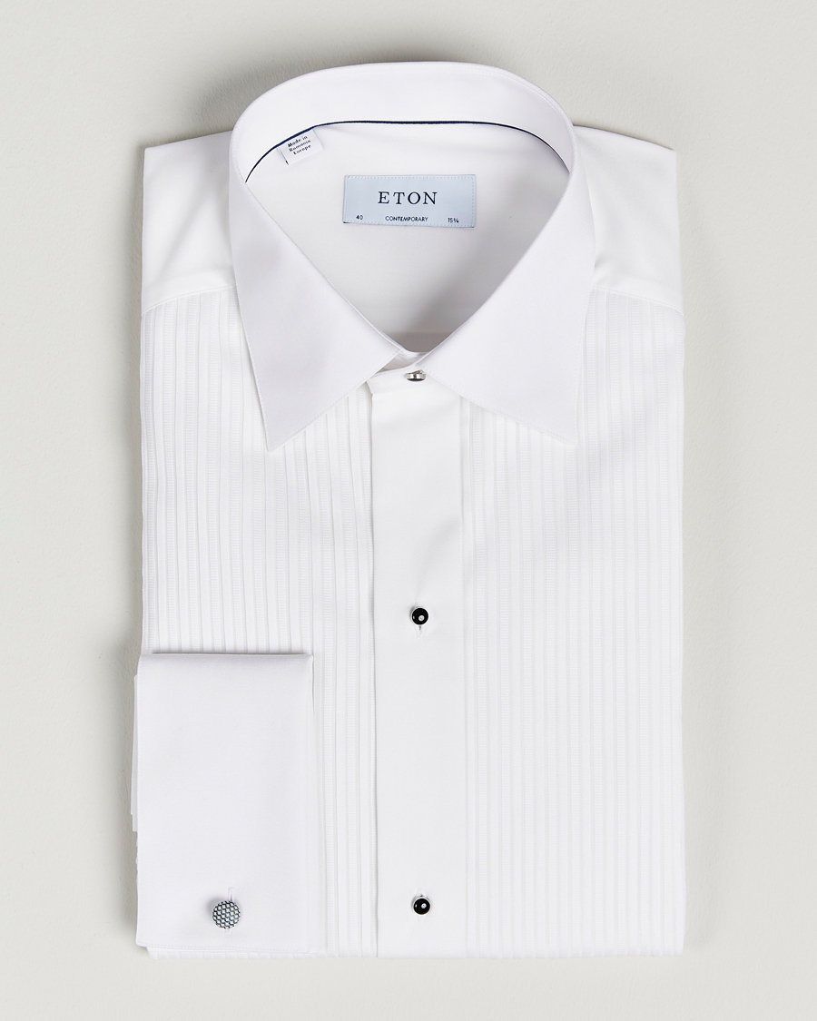 Hombres | Camisas | Eton | Custom Fit Tuxedo Shirt Black Ribbon White