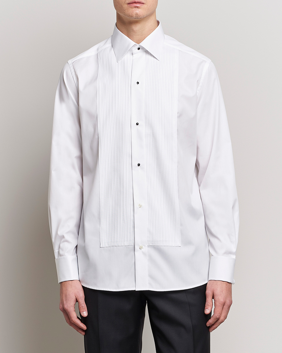 Hombres | Camisas | Eton | Custom Fit Tuxedo Shirt Black Ribbon White