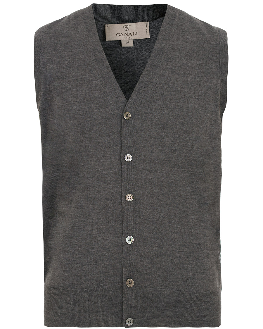 Hombres | Jerséis y prendas de punto | Canali | Merino Wool Gilet Grey