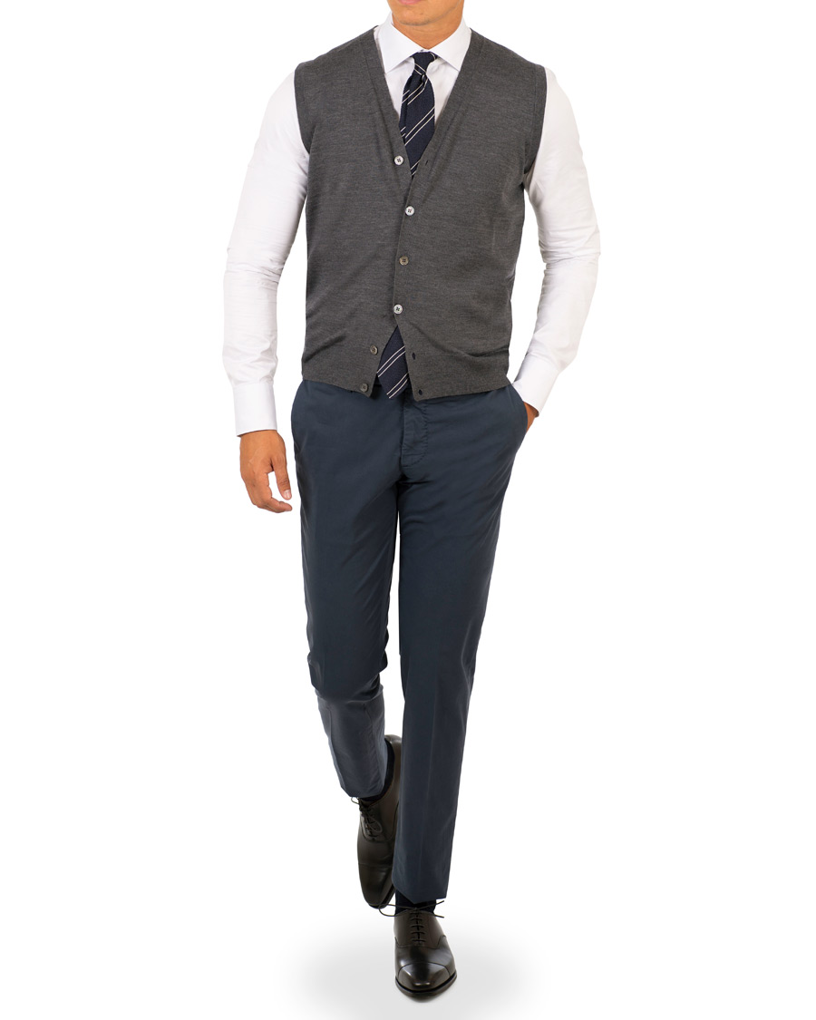 Hombres | Jerséis y prendas de punto | Canali | Merino Wool Gilet Grey