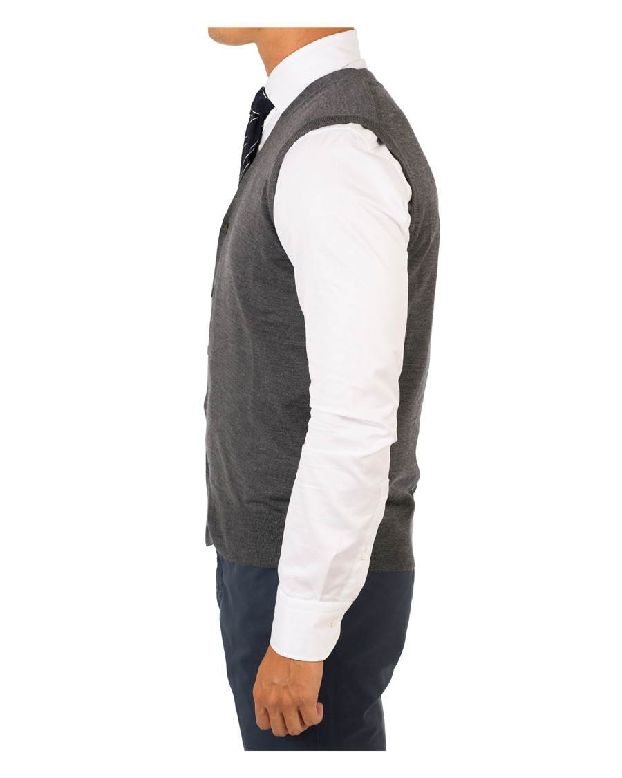 Hombres | Jerséis y prendas de punto | Canali | Merino Wool Gilet Grey