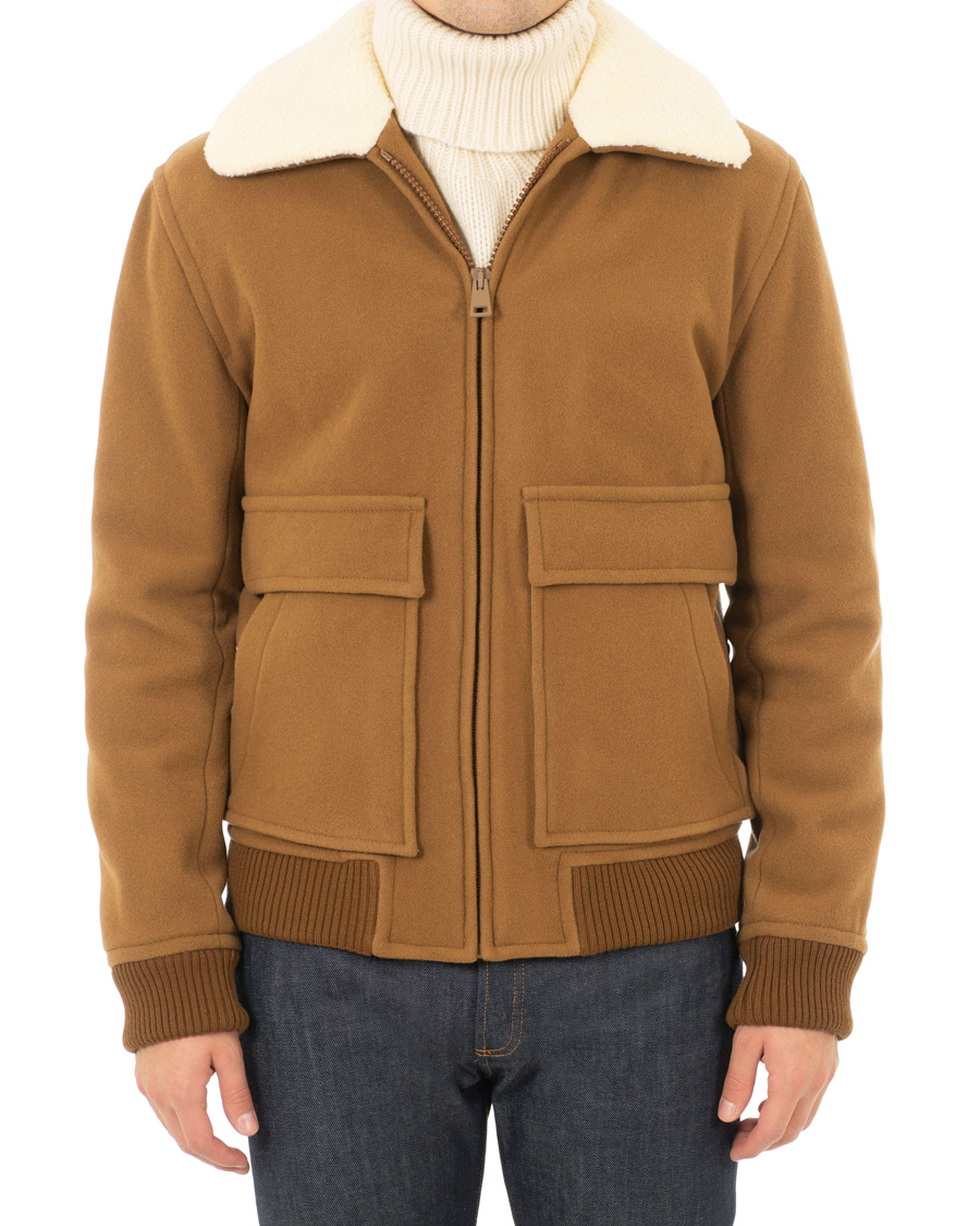 Hombres | Abrigos y chaquetas | A.P.C. | Blouson Bronze Shearling Jacket Marron Glace