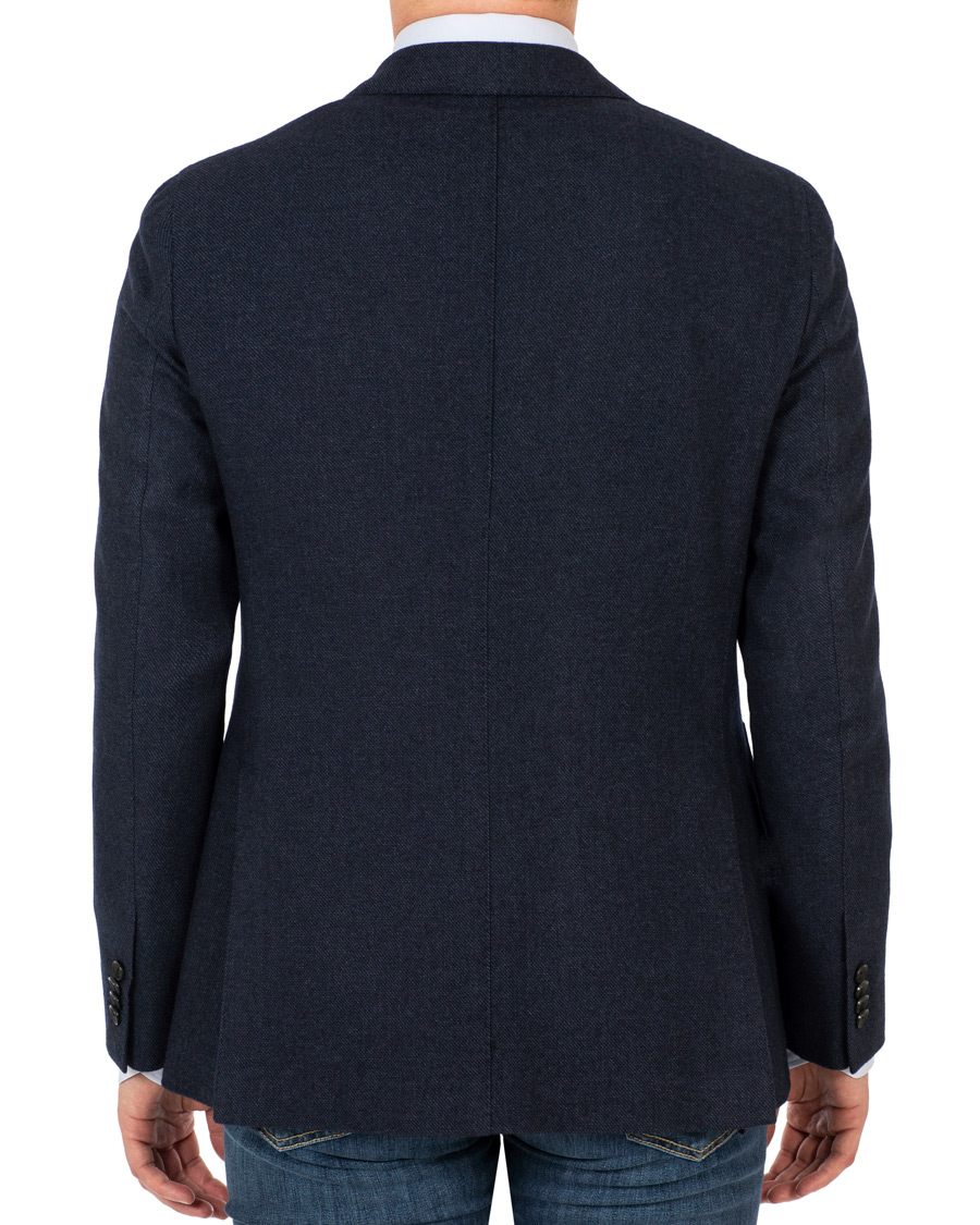 Hombres | Blazers | Caruso | Aida Microstructure Melange Wool Blazer Dark Blue