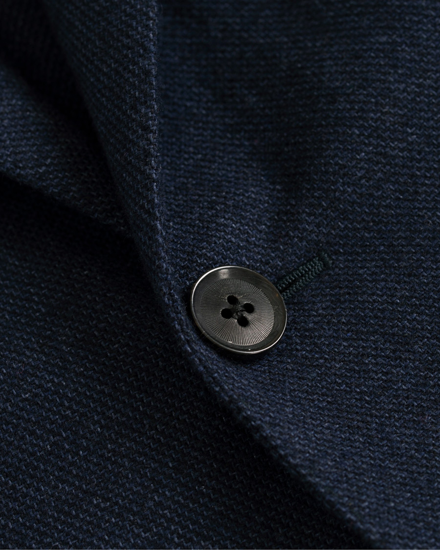 Hombres | Blazers | Caruso | Aida Microstructure Melange Wool Blazer Dark Blue