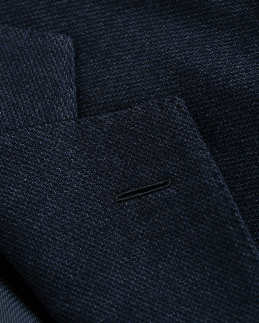 Hombres | Blazers | Caruso | Aida Microstructure Melange Wool Blazer Dark Blue