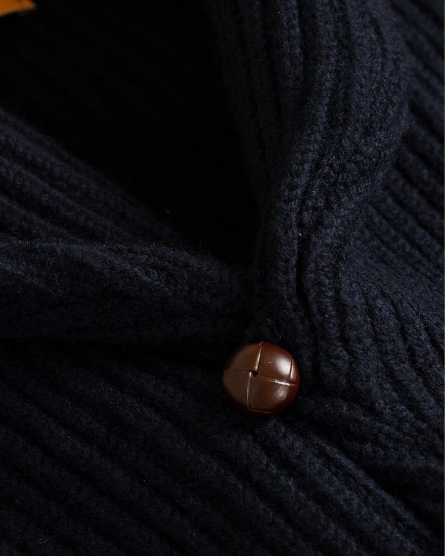 Hombres | Jerséis y prendas de punto | Drake's | Lambswool Shawl Cardigan Navy