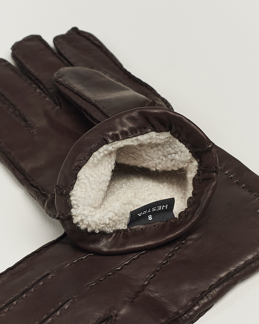 Hombres | Guantes | Hestra | George Lambskin Hairsheep Glove Espresso