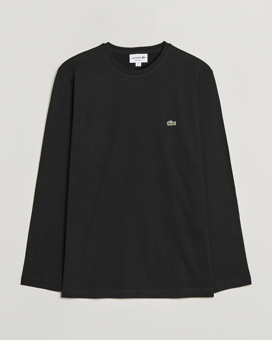 Hombres | Camisetas | Lacoste | Long Sleeve Crew Neck T-Shirt Black