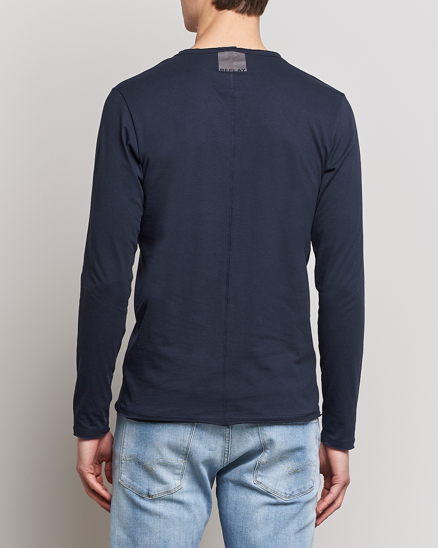 Hombres | Camisetas | Replay | Crew Neck Long Sleeve Tee Navy