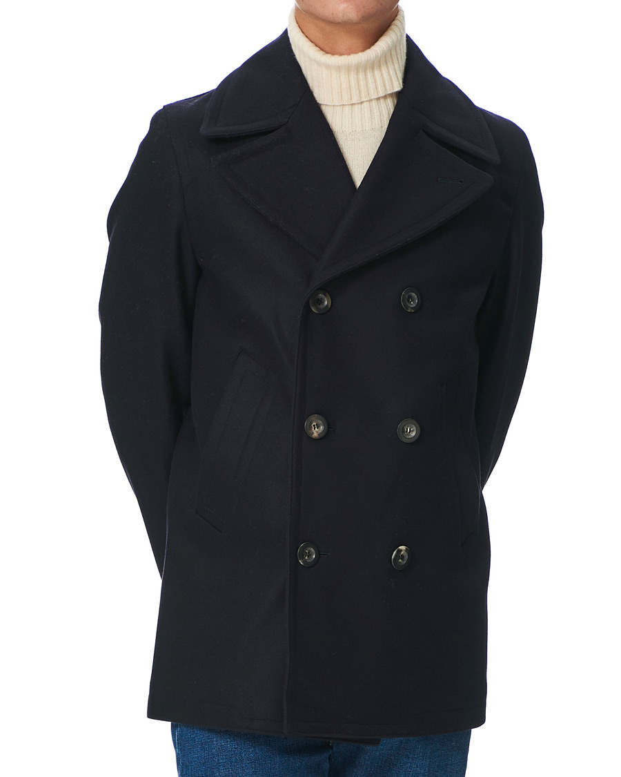 Hombres | Abrigos y chaquetas | Private White V.C. | Wool Melton Peacoat Midnight
