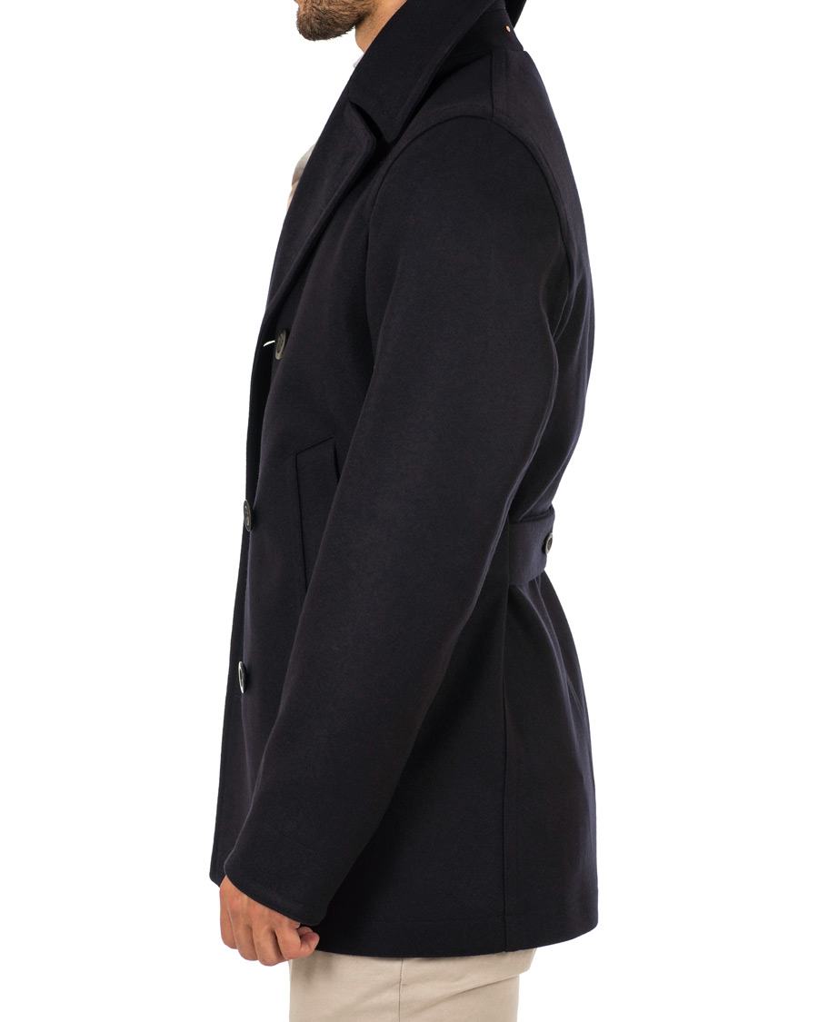 Hombres | Abrigos y chaquetas | Private White V.C. | Wool Melton Peacoat Midnight