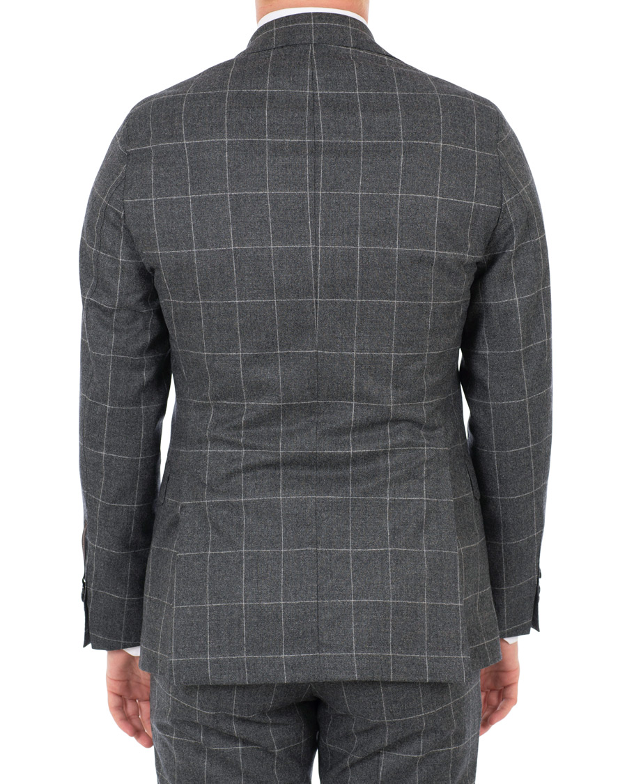 Hombres | Trajes | Oscar Jacobson | Egel Super 120 Wool Vitale Barberis Check Suit Grey