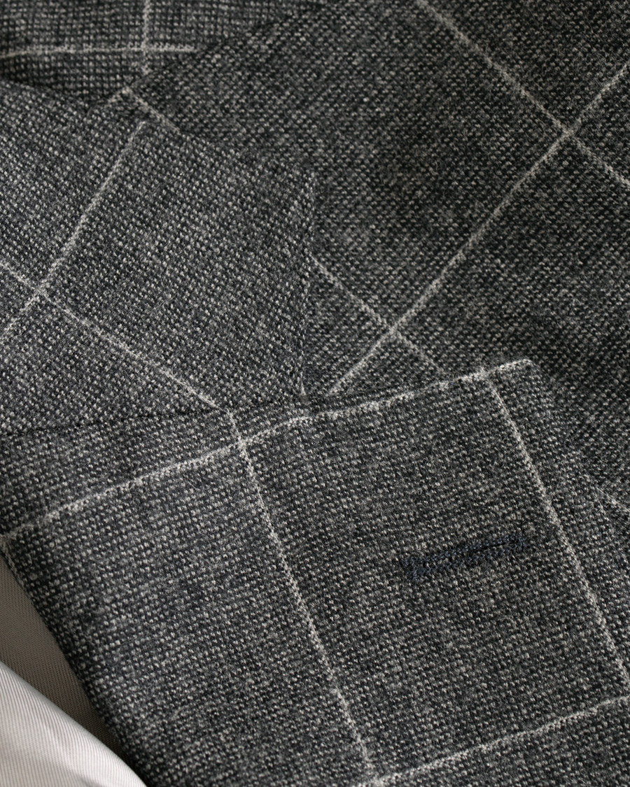 Hombres | Trajes | Oscar Jacobson | Egel Super 120 Wool Vitale Barberis Check Suit Grey