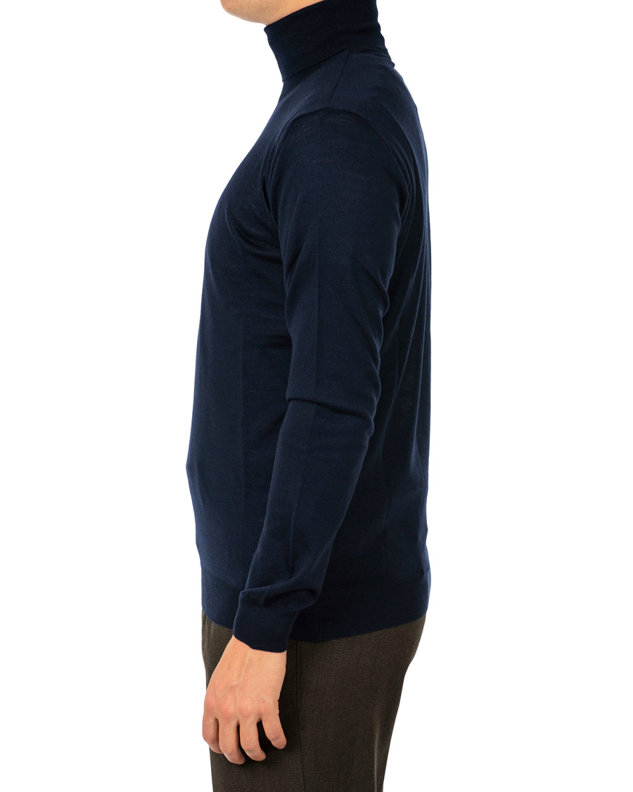 Hombres | Jerséis y prendas de punto | Oscar Jacobson | Cole Extra Fine Merino Rollneck Navy