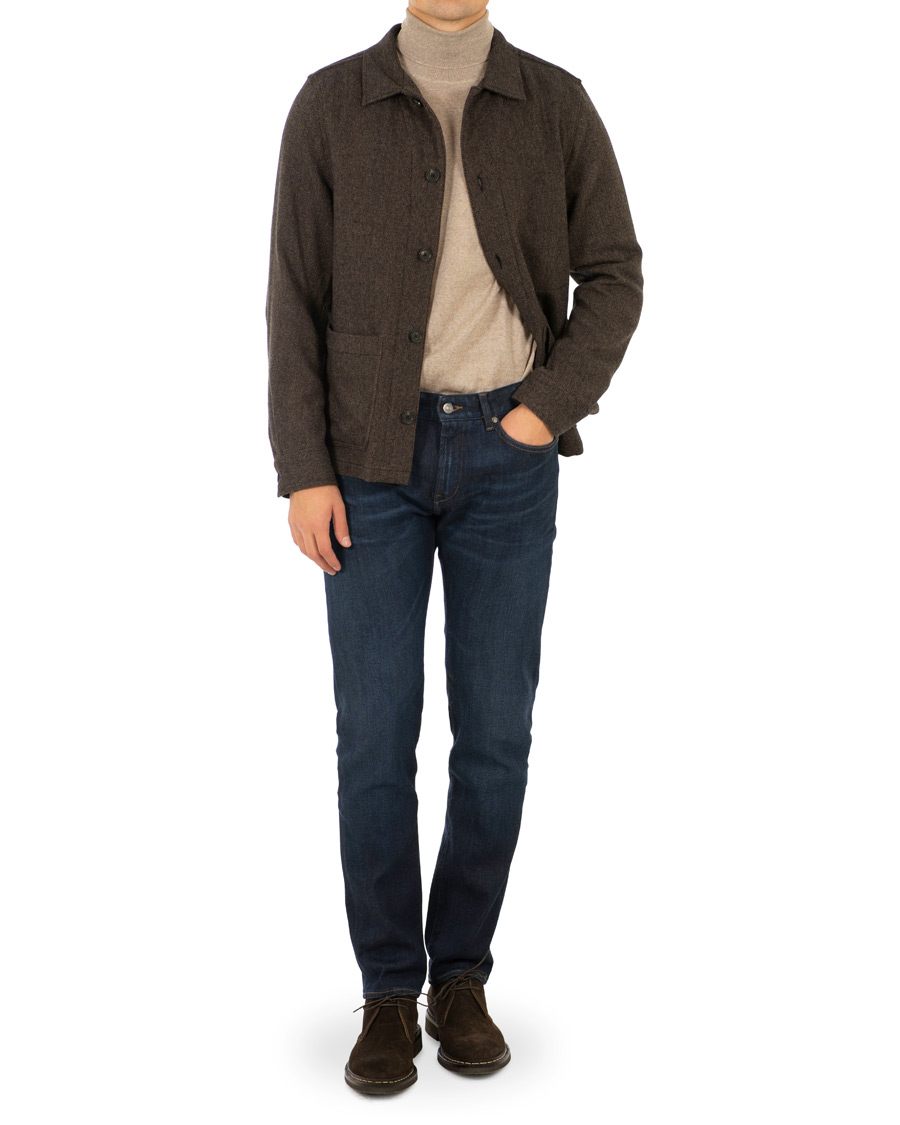 Hombres | Abrigos y chaquetas | Oscar Jacobson | Hannes Herringbone Shirt Jacket Brown