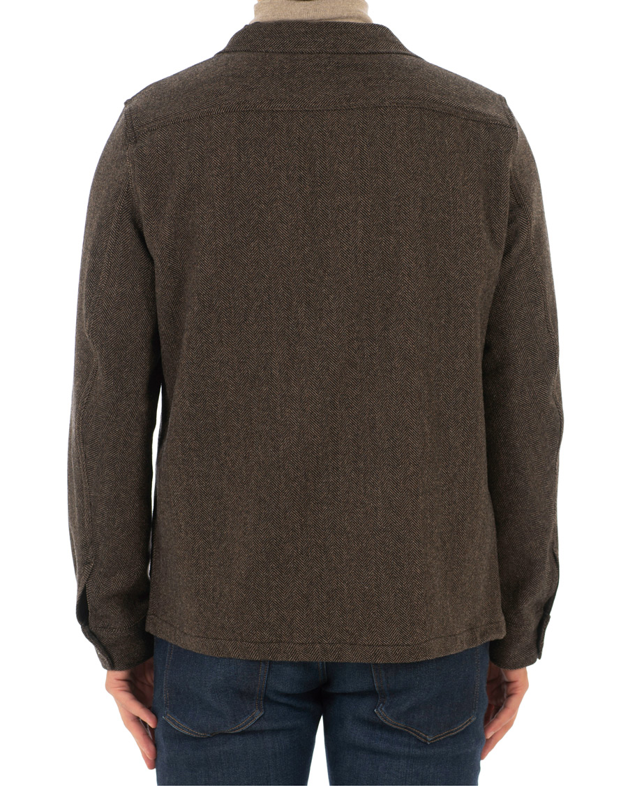 Hombres | Abrigos y chaquetas | Oscar Jacobson | Hannes Herringbone Shirt Jacket Brown