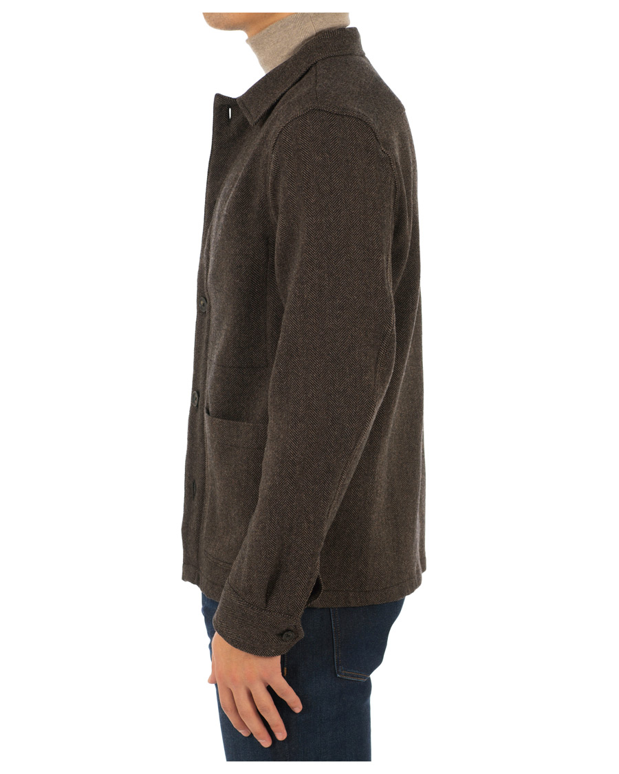 Hombres | Abrigos y chaquetas | Oscar Jacobson | Hannes Herringbone Shirt Jacket Brown
