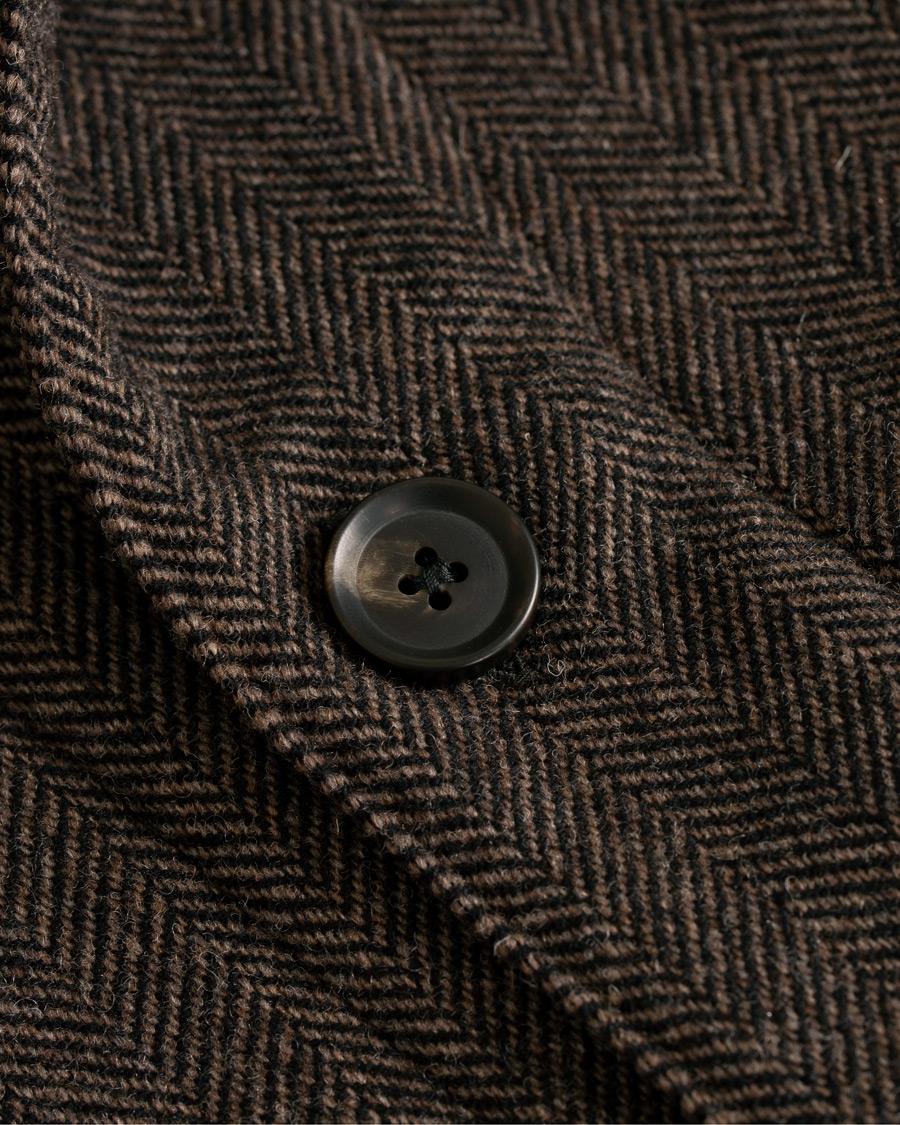 Hombres | Abrigos y chaquetas | Oscar Jacobson | Hannes Herringbone Shirt Jacket Brown