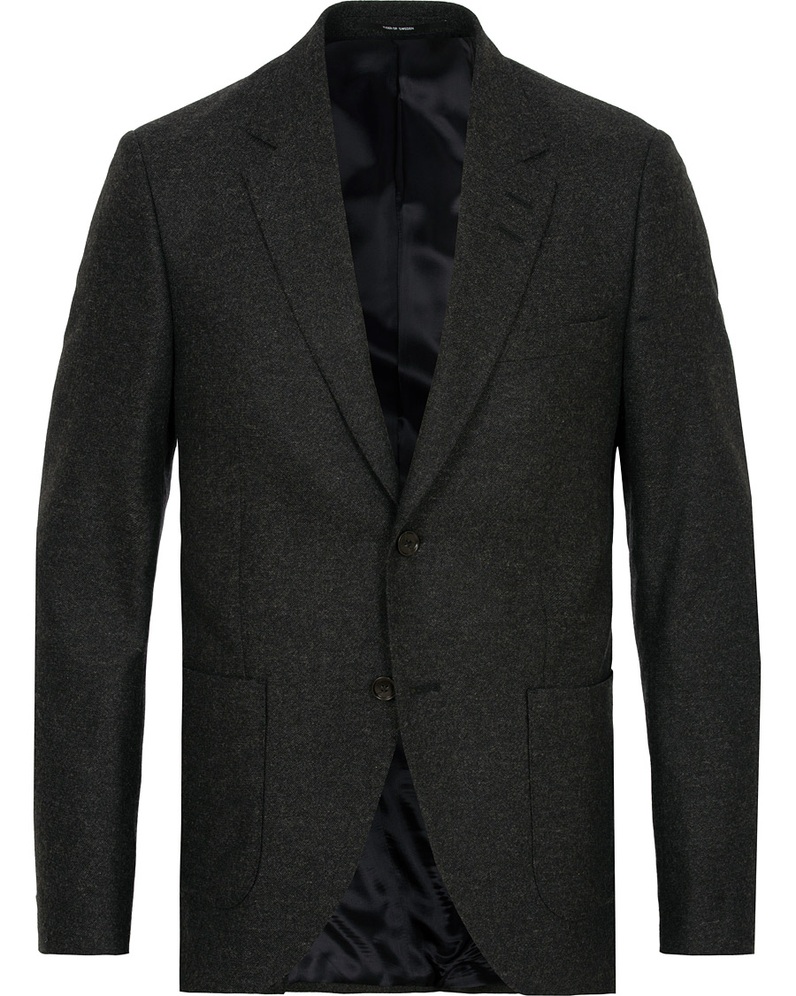 Hombres | Blazers | Tiger of Sweden | Jamot Flannel Patch Pocket Blazer Dark Grey