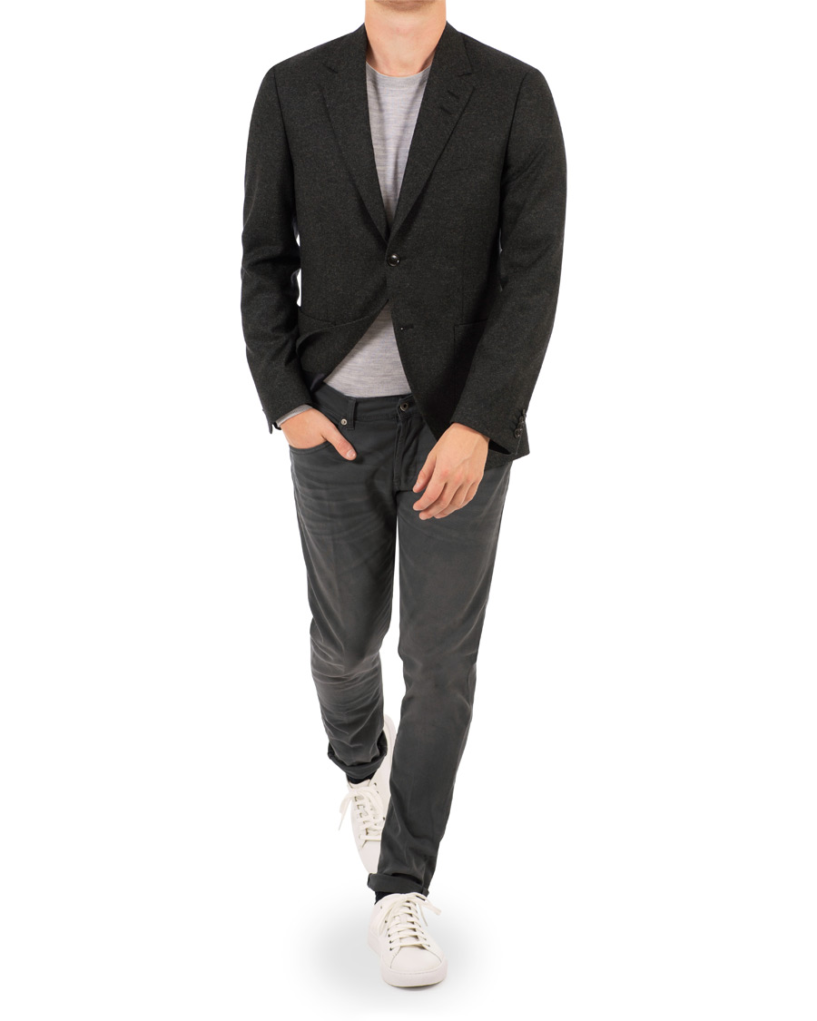 Hombres | Blazers | Tiger of Sweden | Jamot Flannel Patch Pocket Blazer Dark Grey