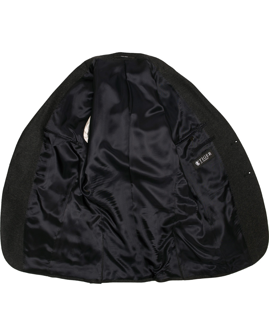 Hombres | Blazers | Tiger of Sweden | Jamot Flannel Patch Pocket Blazer Dark Grey