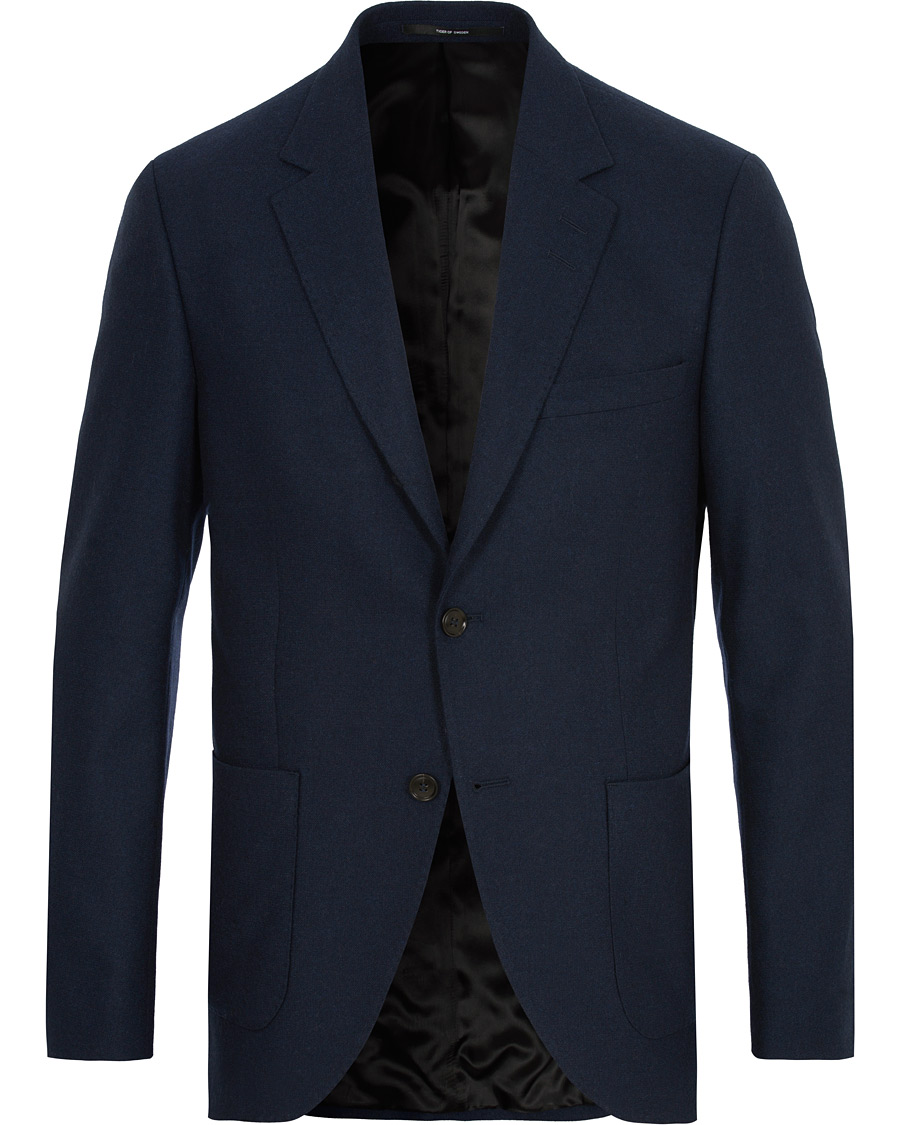 Hombres | Blazers | Tiger of Sweden | Jamot Flannel Patch Pocket Blazer Navy