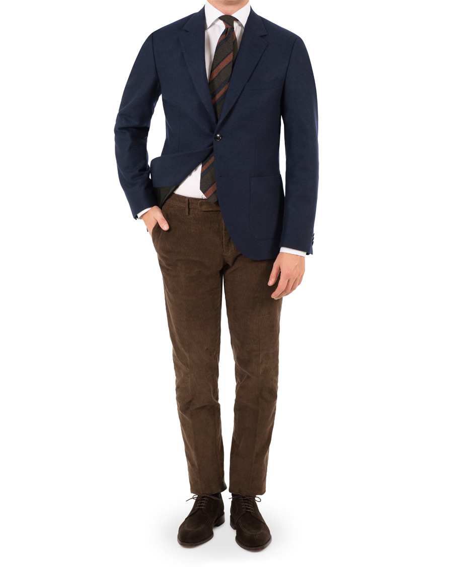 Hombres | Blazers | Tiger of Sweden | Jamot Flannel Patch Pocket Blazer Navy