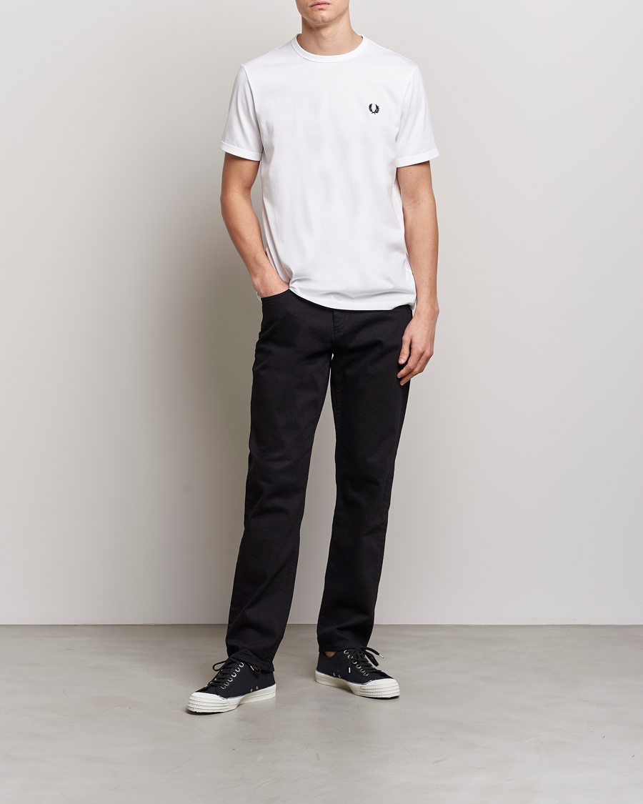 Hombres | Camisetas | Fred Perry | Ringer Crew Neck Tee White
