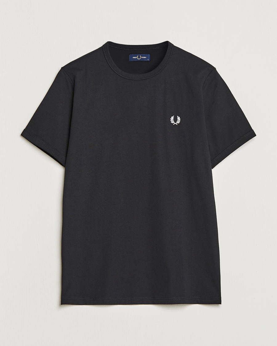 Hombres | Camisetas | Fred Perry | Ringer Crew Neck Tee Black