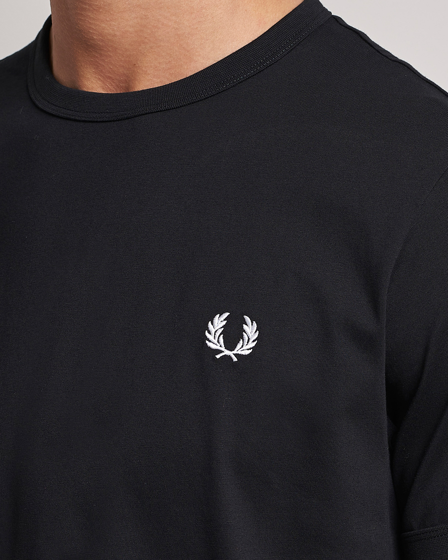 Hombres | Camisetas | Fred Perry | Ringer Crew Neck Tee Black