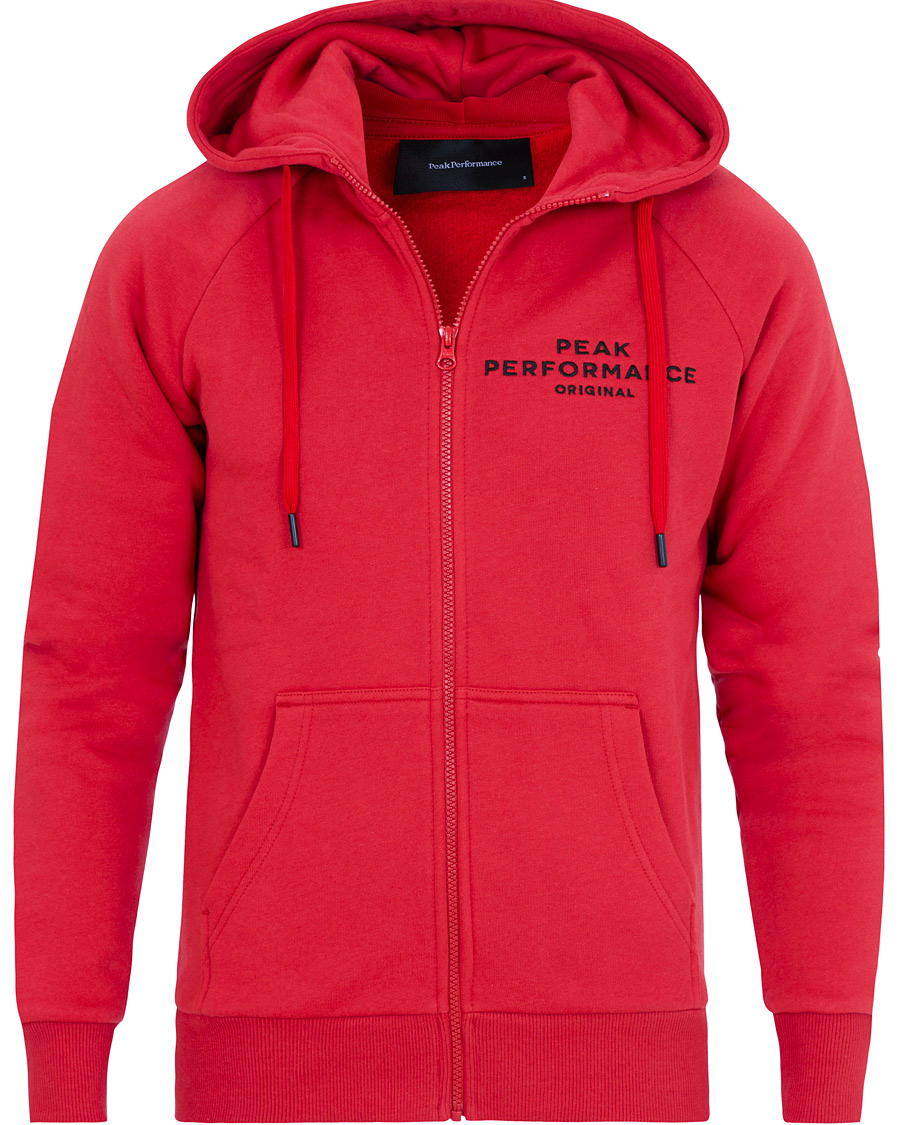 Hombres | Jerséis y prendas de punto | Peak Performance | Logo Zip Hoodie Red