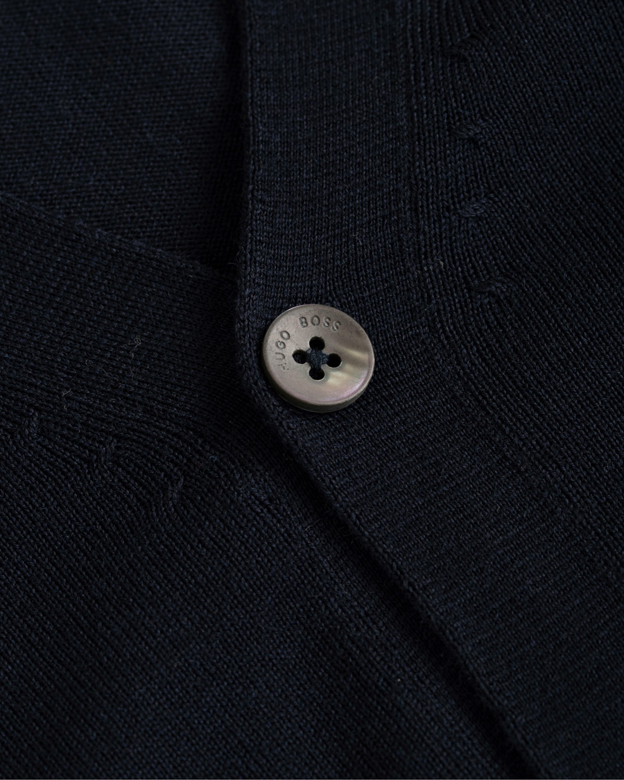 Hombres | Jerséis y prendas de punto | BOSS BLACK | BOSS Mardon Extra Fine Merino Cardigan Dark Navy