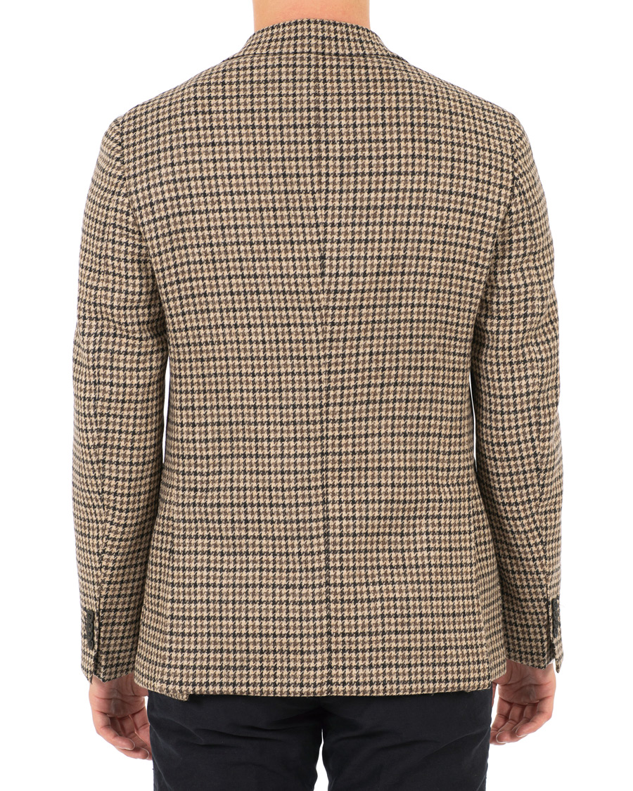 Hombres | Blazers | The Gigi | Degas Single Breasted Houndstooth Tweed Blazer Brown