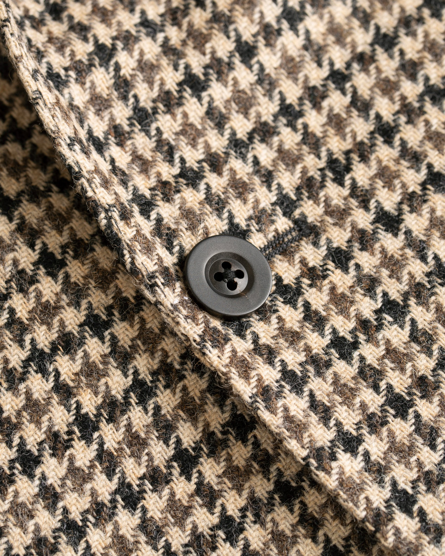 Hombres | Blazers | The Gigi | Degas Single Breasted Houndstooth Tweed Blazer Brown