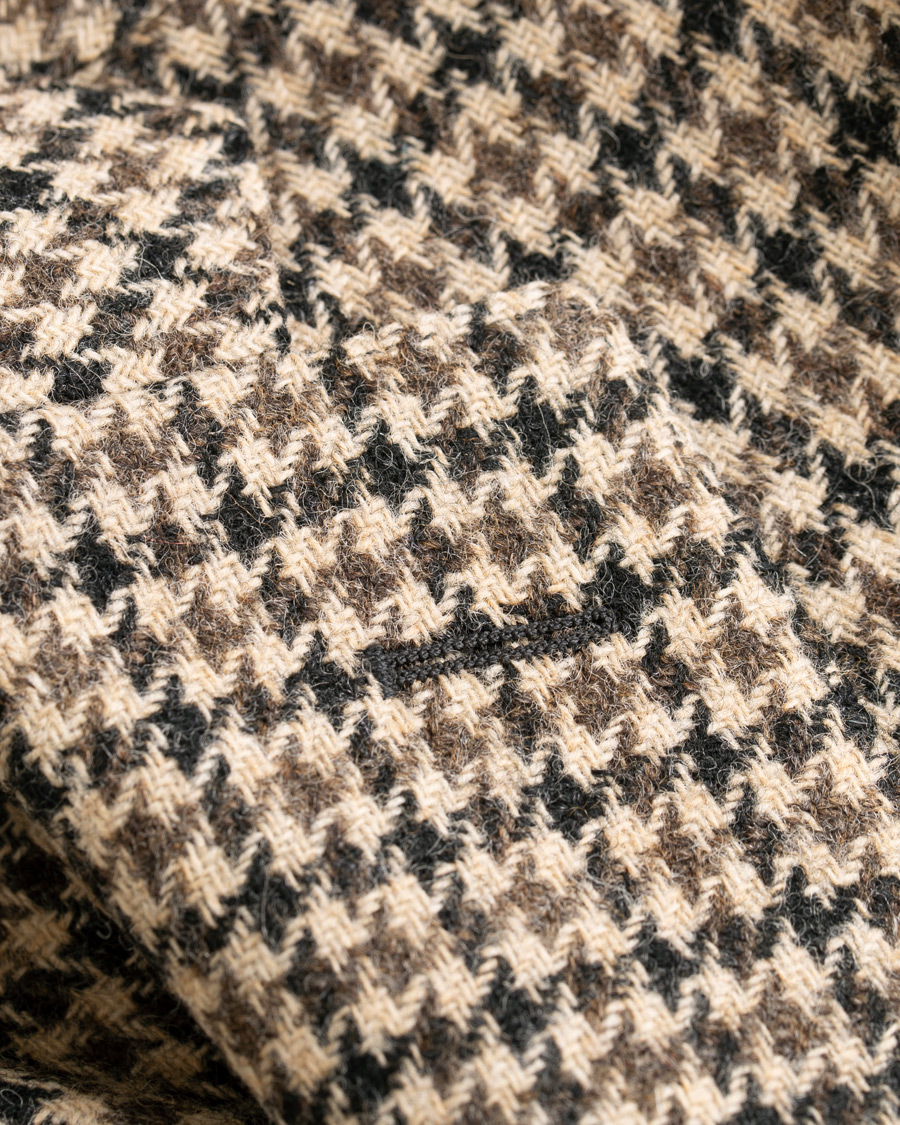Hombres | Blazers | The Gigi | Degas Single Breasted Houndstooth Tweed Blazer Brown