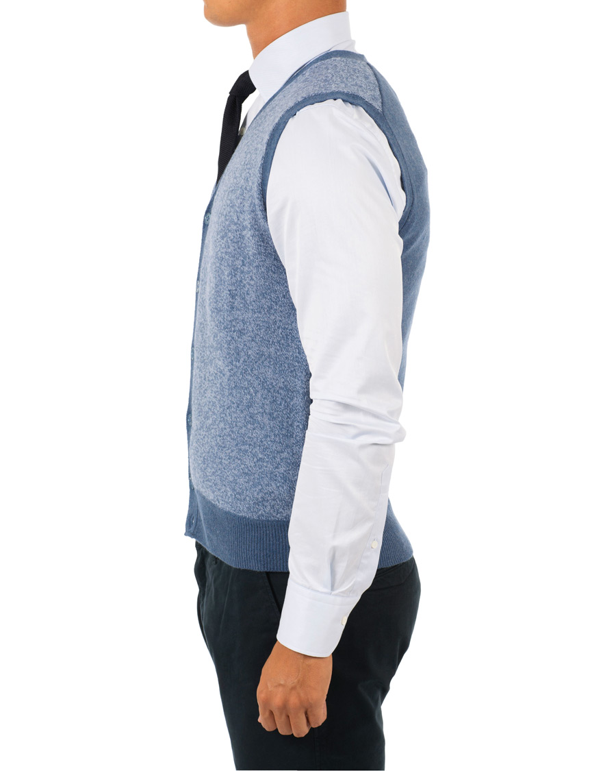 Hombres | Jerséis y prendas de punto | Stenströms | Lambswool Vest Blue