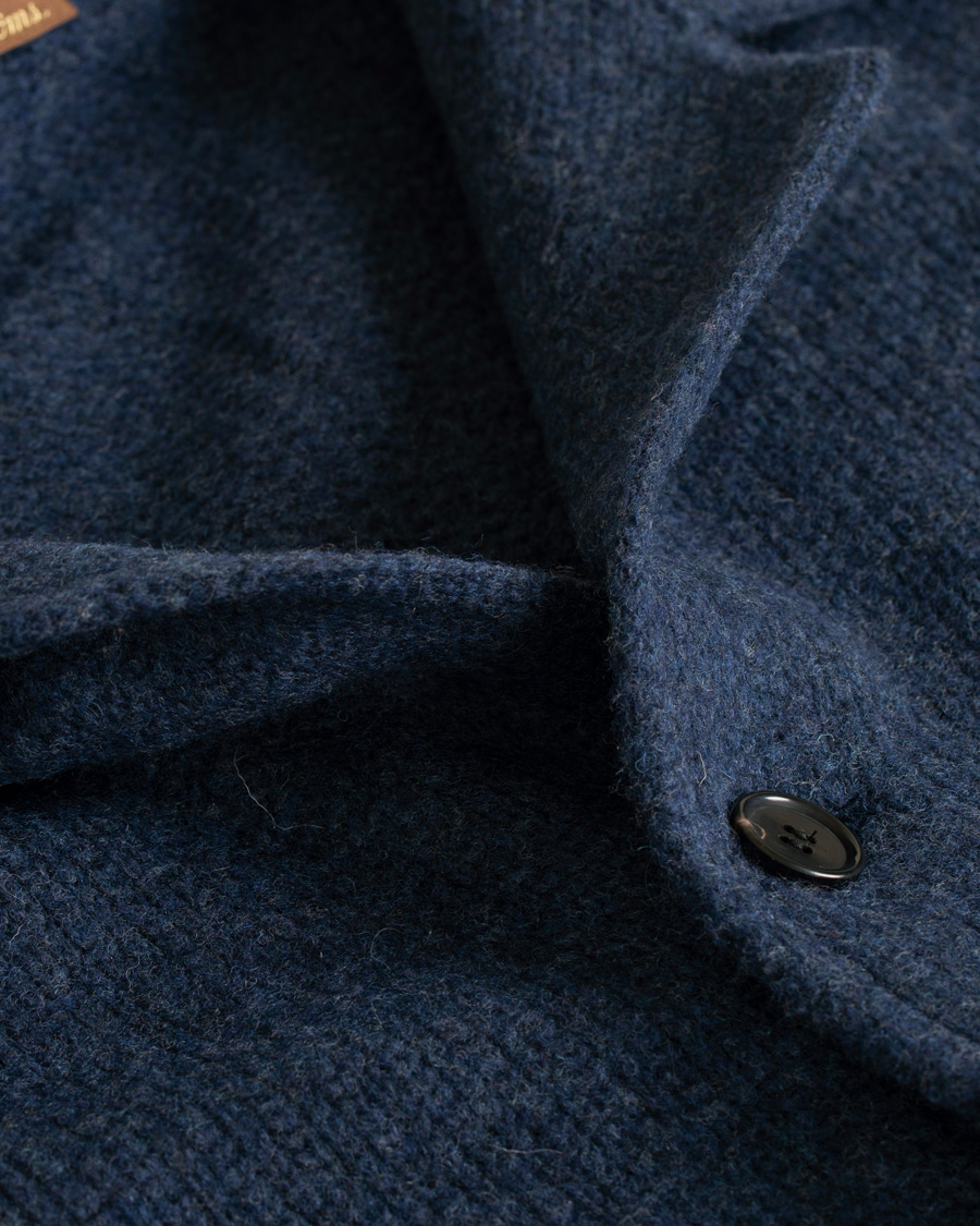 Hombres | Jerséis y prendas de punto | Stenströms | Merino Wool Knitted Cardigan Navy